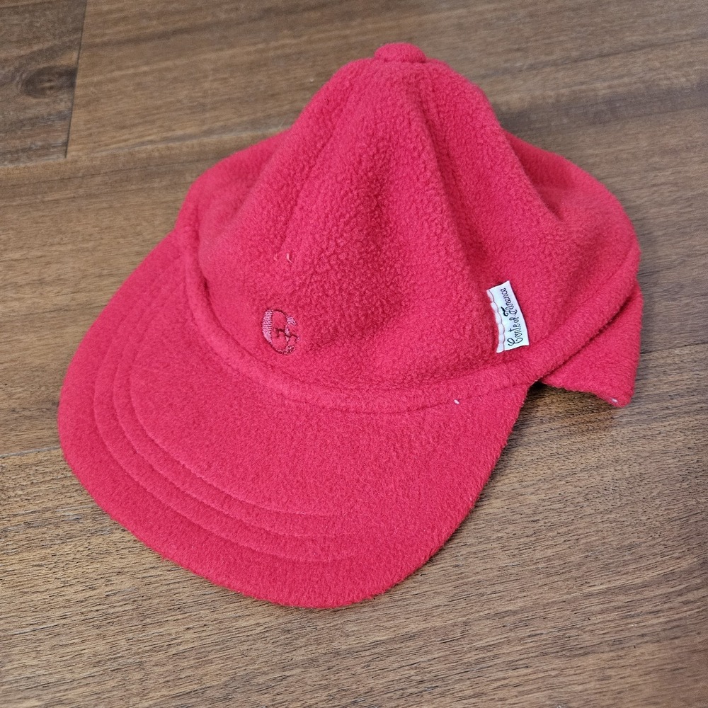 Conte of Florence's Red Fleece Ear Flap Baseball Cap Hat Adjustable Men's